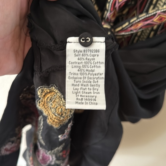 Johnny Was Black Tunic with Multicolor Embroidery - Picture 9 of 10